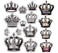 CRASPIRE Crown Clear Stamps Retro Reusable Transparent Silicone Stamp Seals for Journaling Card Making Decor DIY Scrapbooking Photo Album Decorative Stamp Sheets