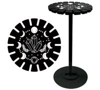 CRASPIRE Crystal Pendulum Holder Moon Prase Divination Dowsing Wheel Black Display Stand Shelf Vintage Rome Witch Stuff Wooden Organizer Rack for Stone Necklaces Witchcraft Essential Oil