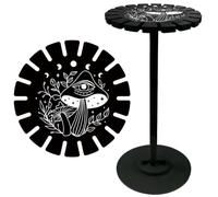 CRASPIRE Crystal Shelf Black Crystal Display Shelf Dowsing Pendulum Wheel Display Stand Witch Stuff Wooden Pendulum Holder Stand for Crystal Essential Oil Display (Mushroom)