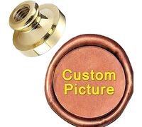 CRASPIRE Custom Wax Seal Stamp Head Personalised Logo Design Picture Photo Engraved 30mm Brass Round(Without Handle)