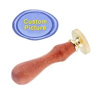 CRASPIRE Custom Wax Seal Stamp, Oval Sealing Wax Stamp Personalised Logo Design Picture Photo Engraved Wooden Handle Brass Round Head Seal Stamp