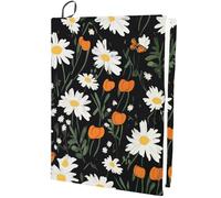 CRASPIRE Daisy Book Cover Large Stretchable Book Protector Cloth Polyester Washable Reusable Flower Floral Wraps Elastic Sleeve for Most Paperback Hardcover Notebook School Students