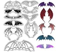 CRASPIRE Devil Wings Clear Rubber Stamps Demons Wing Vintage Reusable Transparent Silicone Stamp Seals for Halloween Journaling Card Making Decor DIY Scrapbooking Photo Album Decorative