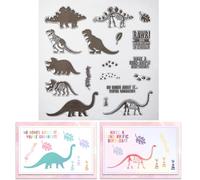 CRASPIRE Dinosaur Clear Stamps Fossil Footprints Word Reusable Retro Transparent Silicone Stamp Seals for Journaling Card Making DIY Scrapbooking Photo Album Decorative Notebook Decor