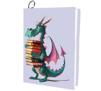 CRASPIRE Dinosaur Stretchable Book Cover Books Animal Cartoon Purple Cover Washable Reusable Large Nylon Book Sleeve Book Protector Elastic Notebook Wraps for Hardcover Books Textbook Gift