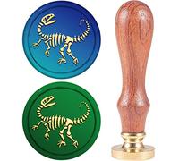 CRASPIRE Dinosaur Wax Seal Stamp 25mm Animal Sealing Wax Stamps Retro Wood Removable Brass Head For Wedding Invitations Envelopes Halloween Christmas Thanksgiving Gift Packing