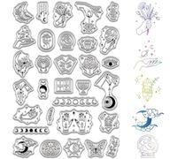 CRASPIRE Divination Clear Stamps Moon Phase Silicone Stamp Sun Snake Tarot Card Book Magic Hand Reusable Transparent Rubber Stamp Seals for Scrapbooking Journaling Card Making Photo Album Decorative
