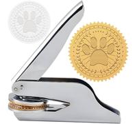 CRASPIRE Dog Paw Print Embosser Stamp 1.6in Stainless Steel Seal Hand Held Embossing Sealing Stamp Book Lovers Teacher Ex Libris Library Notary for Official Graduation Gift Envelopes Napkins Paper