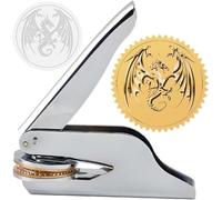 CRASPIRE Dragon Embossing Seal Stamp Book Ex Libris Library 1.6in Stainless Stamper Hand Held Embosser Bookish Teacher Notary for Official Graduation Gift Envelope Wedding Invitation Paper Napkin