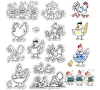 CRASPIRE Duck Clear Stamps Reusable Chickens Transparent Silicone Stamp Seals for Journaling Card Making Decor DIY Scrapbooking Photo Album Decorative Stamp Sheets