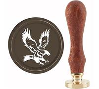 CRASPIRE Eagle Wax Seal Stamp Forest Sealing Wax Stamps Wolf 30mm Retro Vintage Removable Brass Stamp Head with Wood Handle for Wedding Invitations Cards Gift Wrapping