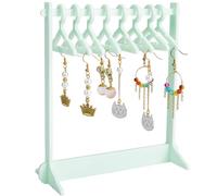 CRASPIRE Earring Display Holder Acrylic Jewelry 32 Holes Mini Hanging Hanger Rack Ear Studs Clip on Organizer Storage Stand Showcase for Selling Merchant Women Retail Marketing Light Green