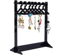 CRASPIRE Earring Display Holder Acrylic Jewelry 32 Holes Mini Hanging Hanger Rack Ear Studs Clip on Organizer Storage Stand Showcase for Selling Merchant Women Retail Marketing Black