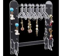 CRASPIRE Earring Display Holder Acrylic Jewelry 36 Holes Mini Hanging Hanger Clear Rack Ear Studs Clip on Holes Transparent Organizer Storage Stand Showcase for Selling Merchant Women Retail Marketing