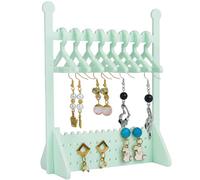 CRASPIRE Earring Display Holder Acrylic Jewelry 74 Holes Mini Hanging Hanger Rack Ear Studs Clip on Organizer Storage Stand Showcase for Selling Merchant Women Retail Marketing Green