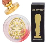 CRASPIRE Easter Egg Wax Seal Stamp Wax Stamper 30mm Vintage Removable Brass Stamp Head with Retro Rosewood Handle for Wedding Invitations Thanksgiving Gift Packing DIY Scrapbooking Embellishment