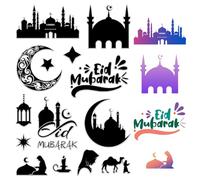 CRASPIRE Eid Mubarak Clear Rubber Stamp Vintage Moon Star Transparent Silicone Seals Stamp Retro for Journaling Card Making DIY Scrapbooking Handmade Photo Album Notebook Decor