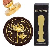 CRASPIRE Equinox Flower Wax Seal Stamp Chinese Vintage Floral Botanical Plant Sealing Stamper Wedding Removable Brass Head with Wooden Handle for Birthday Party Invitation Card Envelopes Gifts