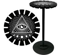 CRASPIRE Evil Eye Moon Phase Crystal Pendulum Shelf Pendant Display Holder Stand Black Wooden Magic Dowsing Divination Metaphysical Boards Witchy Stuff for Home Hanging Stone Essential Oil Decor