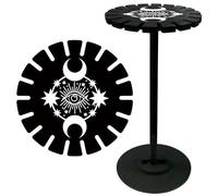CRASPIRE Evil Eye Pendulum Crystal Holder Moon Divination Dowsing Wheel Black Display Stand Vintage Rome Witch Stuff Wooden Organizer Rack for Stone Necklaces Witchcraft Essential Oil