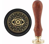 CRASPIRE Eye of Horus Wax Seal Stamp Constellation Magic Circle Sealing Stamp Copper Seals 30mm Retro Removable Brass Stamp Head with Wooden Handle for Envelopes Wedding Christmas Invitations
