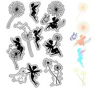 CRASPIRE Fairy Clear Stamps Dandelion Elf Butterfly Vintage Rubber Transparent Silicone Stamp Seals for Journaling Card Making Handmade Photo Album Notebook Decor Scrapbooking