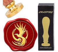 CRASPIRE Fire Phoenix Wax Seal Stamp Sealing Wax Stamps 30mm Retro Vintage Removable Gold Brass Stamp Head with Rosewood Handle for Wedding Invitations Cards Decor Birthday Gift Packing Letters