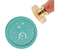 CRASPIRE Firefly Wax Seal Stamp Leaf Vintage Sealing Wax Stamps 30mm Retro Wood Stamp Removable Brass Head for Wedding Invitations Envelopes Christmas Thanksgiving Day Cards Gift Packing