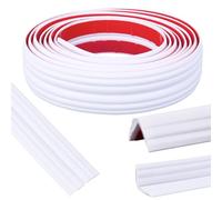 CRASPIRE Floor Transition Strip Floor Cover Strips White 4Ft Self Adhesive Flooring Transitions Laminate 4cm Wide Vinyl Floor Flat Divider Strip Trim for Carpet Threshold Strip Wood Grain Design