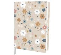 CRASPIRE Floral Stretchable Book Cover Protector Flower Washable Reusable Fabric Cloth Elastic Jombo Sleeve Stretchy Wrap Up to 9x11In for Hardcover Paperbacks Book Lover Gift Notebook Textbook Reader