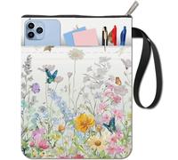 CRASPIRE Flower Book Covers Butterfly Book Sleeve Book Protector for Paperbacks Washable Fabric Cloth Book Cover with Zipper and Extra Sleeve Pocket for Book Lovers Classmate Gifts
