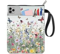 CRASPIRE Flower Book Covers Plant Book Protector Butterfly Book Sleeve for Paperbacks Washable Fabric Cloth Book Cover with Zipper and Extra Sleeve Pocket for Book Lovers Classmate Gifts