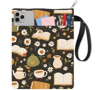 CRASPIRE Flower Book Covers Teapots Book Sleeve Book Protector for Paperbacks Washable Fabric Cloth Book Cover with Zipper and Extra Sleeve Pocket for Book Lovers Classmate Gifts