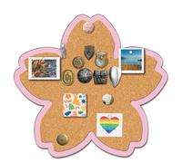 CRASPIRE Flower Pin Cork Board 25 x 30cm Wall Mounted Framed Bulletin Display Badge 2cm Thickness Wooden Memory Memo Brooch Lapel Pin Holder Storage for Home Office School Classroom Wedding Decoration