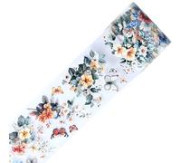 CRASPIRE Flower Stickers Tape Laser Floral Tapes 2m Long Butterfly Vintage Decorative Junk Journal Masking Clear PET Tape for Journaling Scrapbooking Planner Crafting Diaries Art Supplies Decoration