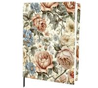 CRASPIRE Flower Stretchable Book Cover Jumbo Fabric Rose Vintage Reusable Washable Large Nylon Book Protector Elastic Notebook Wraps Suitable for Paperbacks Textbook Booknish Hardcover Book Lovers