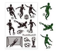 CRASPIRE Football Sports Court Clear Rubber Stamps Reusable Silicone Transparent Seals for Card Making Friends Greeting Words DIY Scrapbooking Journaling Photo Album Decoration 6.3 x 4.3inch