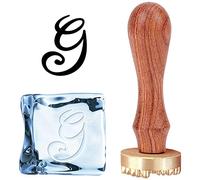 CRASPIRE G Ice Stamp Letter Ice Cube Stamp Ice Branding Stamp with Removable Brass Head & Wood Handle Vintage Ice Stamp for Ice Cubes Cocktail Whiskey Mojito Drinks Bar Making DIY Crafting