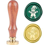 CRASPIRE Gingerbread Man Sealing Wax Stamp Merry Christmas X'MAS EVE Wax Seal Stamp Head with Wooden Handle for Christmas Invitations Envelope Cards Gift Decoration