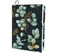 CRASPIRE Green Leaf Stretchable Book Cover Plant Washable Reusable Large Nylon Polyester Book Protector Elastic Notebook Wraps Suitable for Most Hardcover Books Students