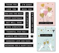 CRASPIRE Greeting Words Clear Rubber Stamps Thank You Stamp for Decoration Scrapbooking Holiday Happy Birthday Love You Silicone Stamp Cards Making Craft Photo Album Diary Decor DIY Craft