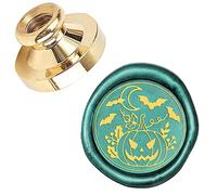 CRASPIRE Halloween Pumpkin Wax Seal Stamp Bats Moon Ghost Replaceable 25mm Sealing Wax Stamp Brass Head Only for Halloween Invitations Cards Bottle Gift Decoration