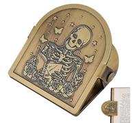 CRASPIRE Halloween Skeleton Travelers Notebook Clip Skull Butterfly Vintage Journal Metal Book Clips Brass Decorative Page Binder Clamp File Holder Bookmark for Planner TN Travel Art Documents Reading