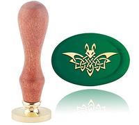 CRASPIRE Halloween Wax Seal Stamp Bat Sealing Wax Stamps Knot 20×30mm Removable Brass Head Sealing Stamp with Wooden Handle for Cards Invitations Gift Wrap Scrapbooking