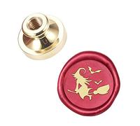 CRASPIRE Halloween Wax Seal Stamp Head Replacement Witch Broom Bat 25mm Vintage Sealing Wax Stamp Heads Only No Handle for Wedding Invitations Halloween Party Envelopes Cards Gift Wrapping