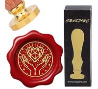 CRASPIRE Hand Holds the Crystal Heart Wax Seal Stamps Star Sealing Wax Stamp 25mm Removable Brass Head with Rosewood Handle for DIY Scrapbooking Wedding Invitation Gift Wrap Xmas Thanksgiving Card