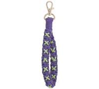 CRASPIRE Handmade Wrist Keychain Boho Braided Wrist Lanyard Wristlet Macrame Keyring Key Cotton Cord Holder Lobster Clasp for Women Handbags Schoolbag backpacks ID Cards Accessories Purple Green