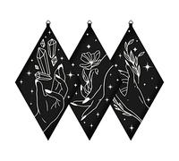 CRASPIRE Hands Crystal Wall Decor Minimalist Boho Wooden Art Black Rustic Farmhouse Tarot Pendulum Spirit Hanging Sign Board Decoration, 6.7 x 11.8in, (AJEW-WH0249-019-EU15)