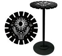 CRASPIRE Hands Holds Sun Crystal Pendulum Shelf Pendant Display Holder Stand Black Wooden Magic Tarot Dowsing Divination Metaphysical Boards Witchy Stuff for Home Hanging Stone Essential Oil Decor