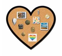 CRASPIRE Heart Pin Cork Board Cute Framed Bulletin Display 10.6x9.4In Badge Wooden Decorative Corkboard Small Wall Mounted Memory Memo Brooch Lapel Pin Storage for Home Office School Classroom Wedding